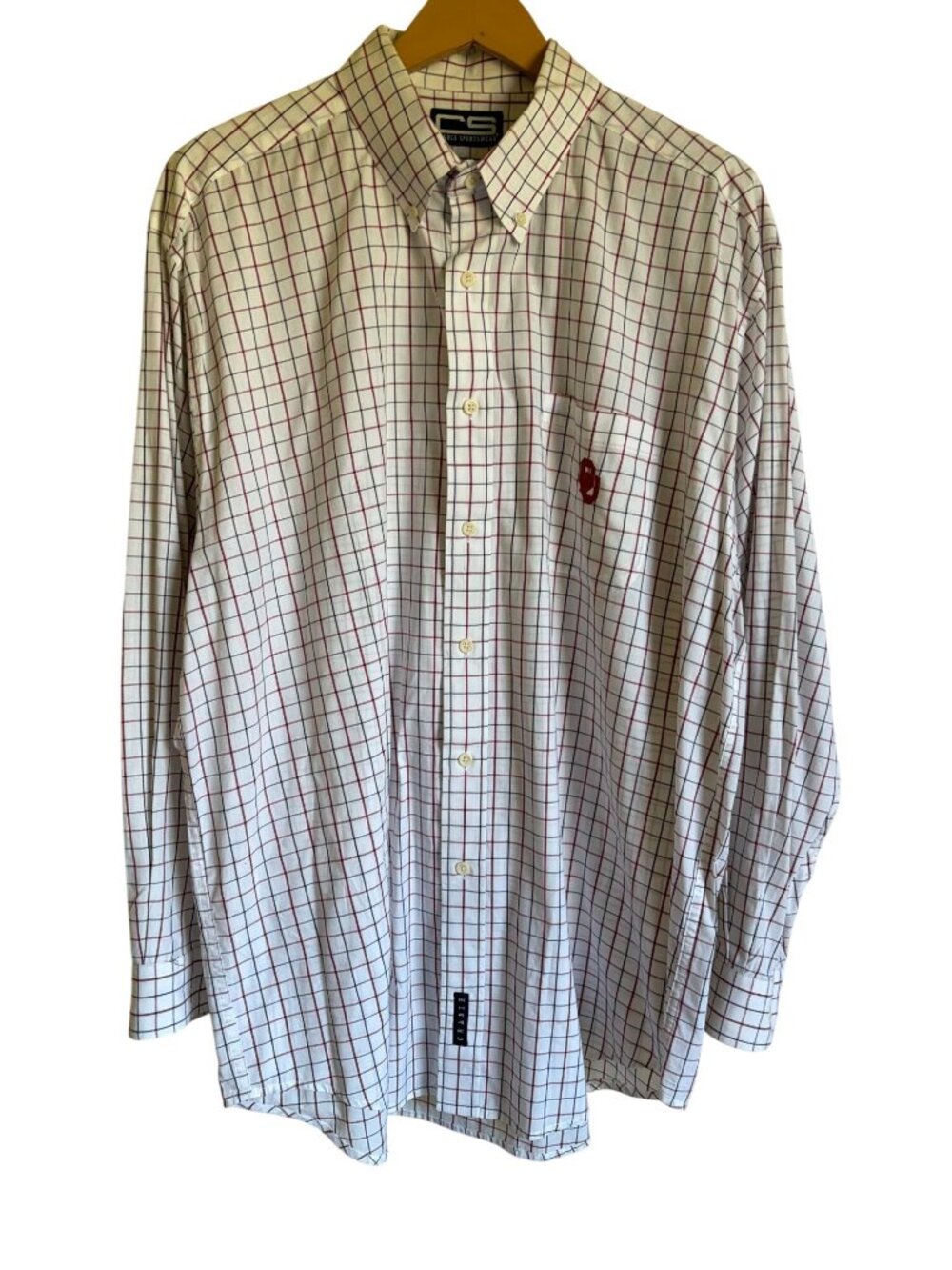 Crable Sportswear XL OU Oklahoma Sooners XL Check Dress Collared Long Sleeve Shi